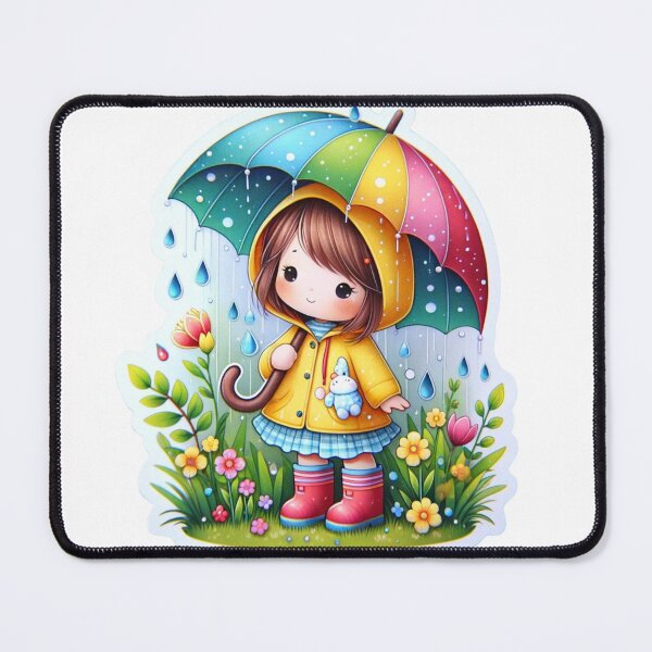 Item preview, Rainy Day Girl with Umbrella Sticker designed and sold by mymagicstoreus.