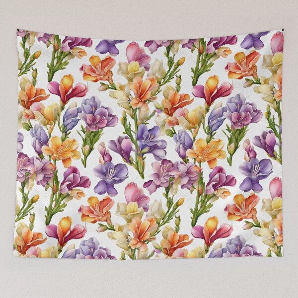 Item preview, Freesia Flower Pattern designed and sold by HOMETOWN86.
