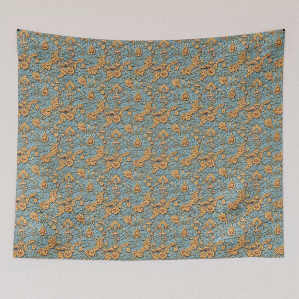 Item preview, Vintage gold and blue Thai Kanok design  designed and sold by Alla1111.