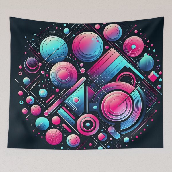 Item preview, Neon Colorful Abstract Shapes Design designed and sold by Alessei.