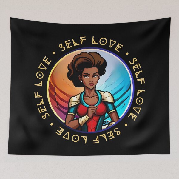 Item preview, Superhero Woman Self Love Quote Hairdo Dark Blue designed and sold by Melan Designs.