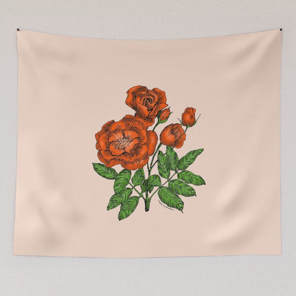 Item preview, Orange Cupped Rose Bloom Semi-Double 8-15 Petals In 2 Rows designed and sold by Rachael Taylor.