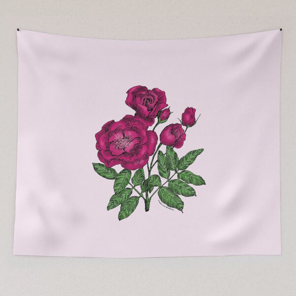 Item preview, Deep Pink Cupped Rose Bloom Semi-Double 8-15 Petals In 2 Rows designed and sold by Rachael Taylor.