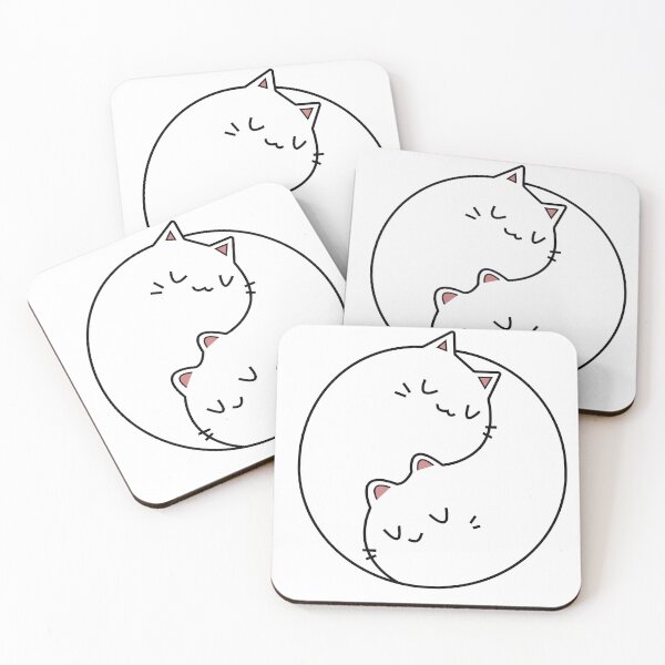 Item preview, YinYang Anime Cats Neko Love Anime Cute Sticker designed and sold by WartortleFr3ak.