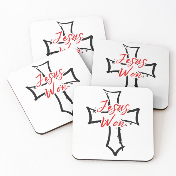 Item preview, Jesus Won, Red and Black Cross.  designed and sold by MoriaStore.