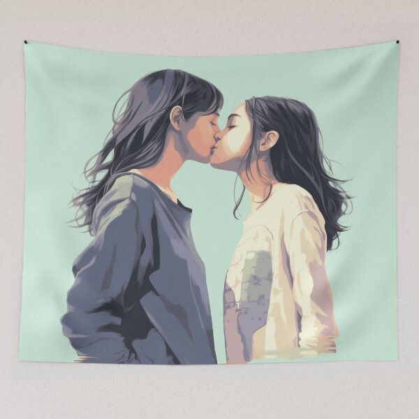 Item preview, First Kiss | LGBTQ+ AI Pop Aesthetic HD designed and sold by scudpunk.