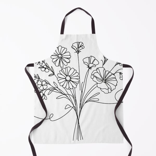 Item preview, April Fine Line Flower Bouquet Artwork designed and sold by ArtfulMiller.