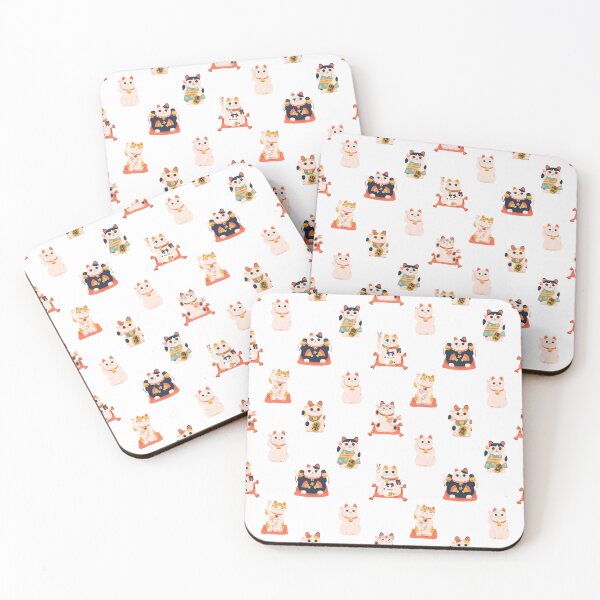 Item preview, Maneki-Neko Lucky Waving Cat Transparent Pattern Print  designed and sold by WartortleFr3ak.