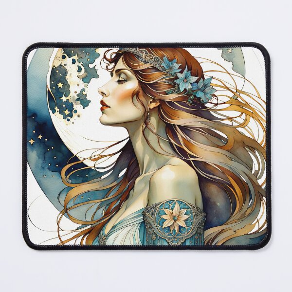 Item preview, Lady and the Moon 6 designed and sold by Kallak-AI-Art.