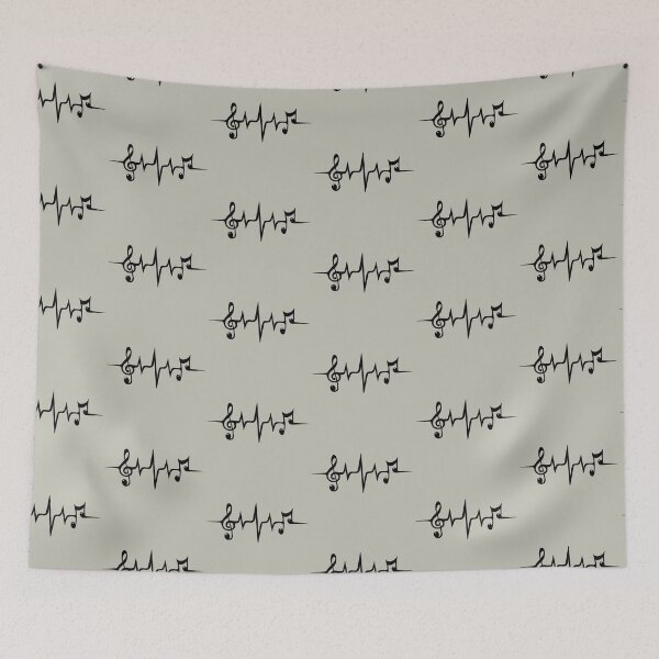 Item preview, Music Pulse Heartbeat Notes Clef Frequency Wave Sound Festival  designed and sold by boom-art.