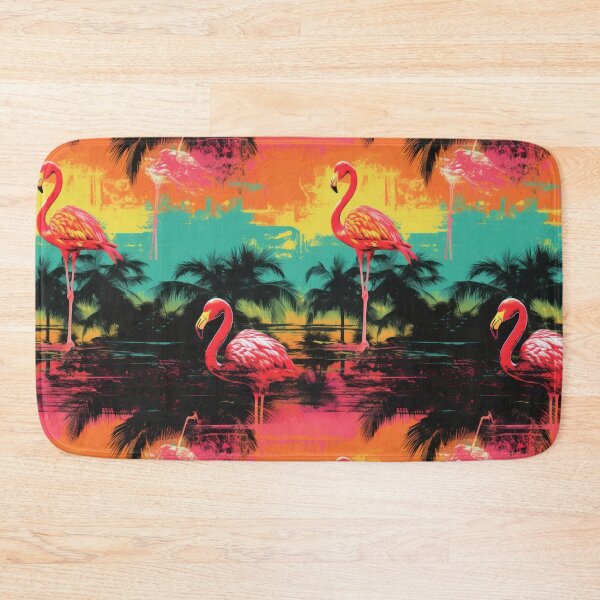 Item preview, Flamingos in Vibrant retro Colors designed and sold by MissQuiss.