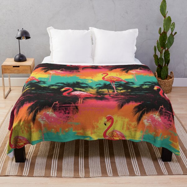 Item preview, Flamingos in Vibrant retro Colors designed and sold by MissQuiss.