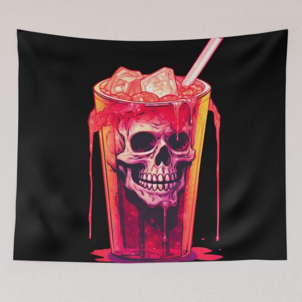 Item preview, Cold Drink Skull - Quench Your Thirst for Edgy Style designed and sold by JojoArtEvo.