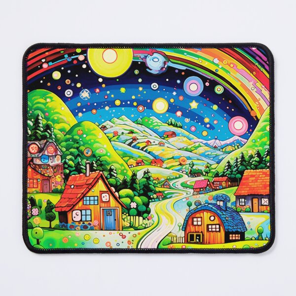 Item preview, Rainbow Village Delight - Colorful Urban Escape Art designed and sold by JojoArtEvo.