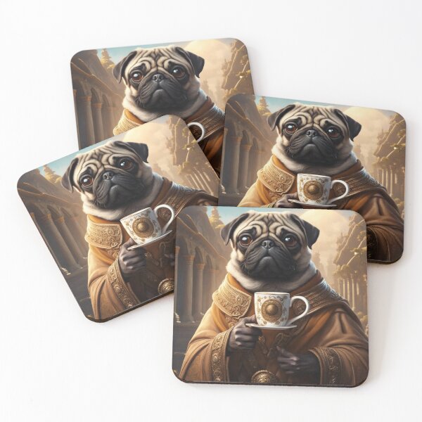 Item preview, A Pugly Nobleman Enjoys Mug of Coffee designed and sold by BrandoCafe.