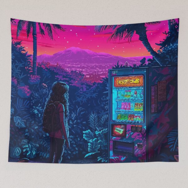 Item preview, Girl Retro Pixel Art Vending Machine Synth Vibe designed and sold by LVTFCOarts.