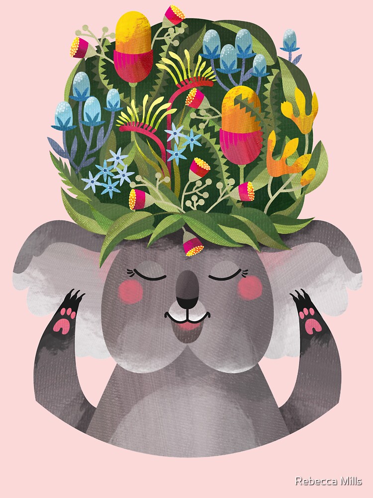 Ms Koala S Fabulous Hat Baby One Piece By Rebecccamills Redbubble