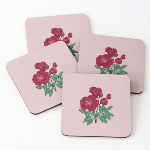 Item preview, Dark Red Cupped Rose Bloom Semi-Double 8-15 Petals In 2 Rows designed and sold by Rachael Taylor.