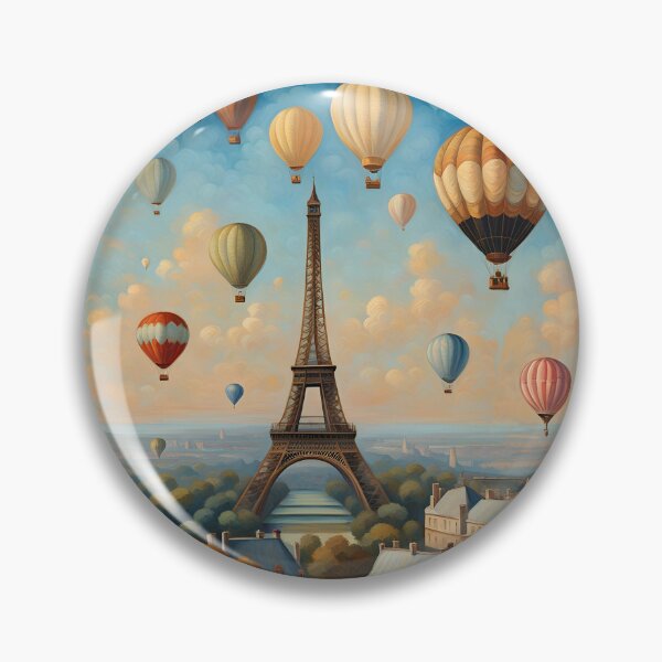 Item preview, Hot Air Balloons Aloft At Paris Eiffel Tower designed and sold by Glimmersmith.