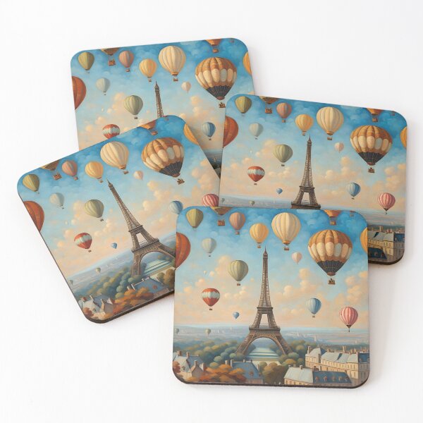 Item preview, Hot Air Balloons Aloft At Paris Eiffel Tower designed and sold by Glimmersmith.