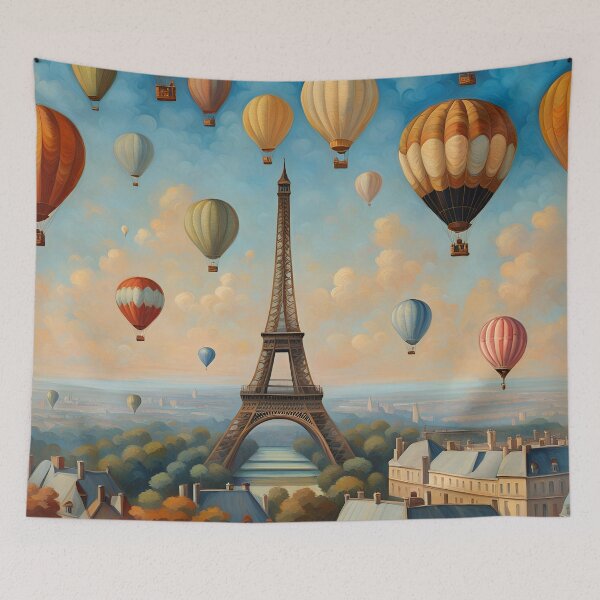 Item preview, Hot Air Balloons Aloft At Paris Eiffel Tower designed and sold by Glimmersmith.