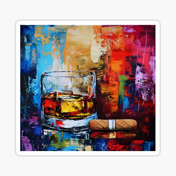 Item preview, Whiskey Embrace- A Dance of Colors and White Whispers in Slow Burn designed and sold by OlfactoART Studio.