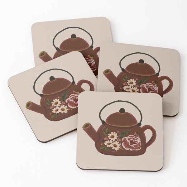 Item preview, Vintage teapot floral illustration designed and sold by Over the Moon Studios.