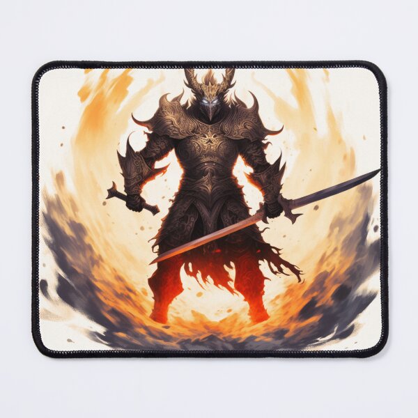 Item preview, Fiery Warrior Conquering with Sword - Intense Fantasy Art designed and sold by JojoArtEvo.