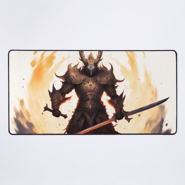 Item preview, Fiery Warrior Conquering with Sword - Intense Fantasy Art designed and sold by JojoArtEvo.