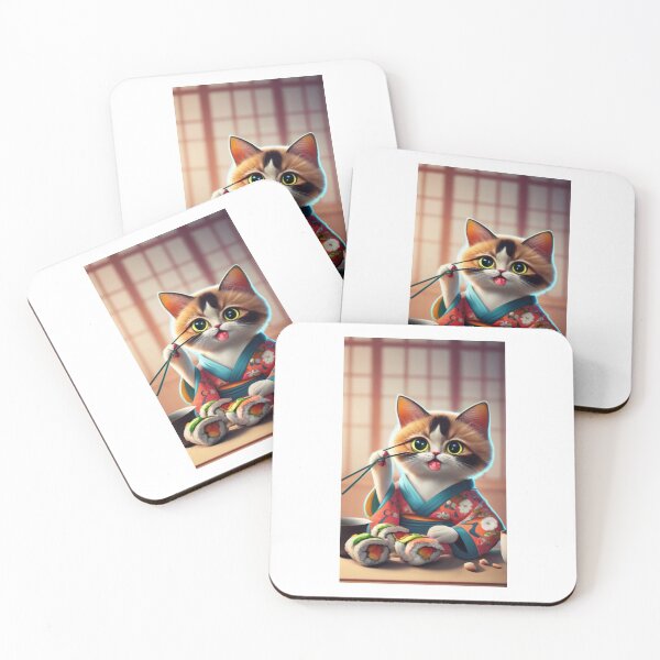Item preview, biocolor cat eat sushi v13 designed and sold by FenwickDesign99.