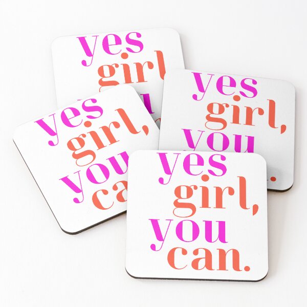 Item preview, Yes Girl, You Can - Motivational Typography for Empowerment - Pink and Red designed and sold by Biddakate.
