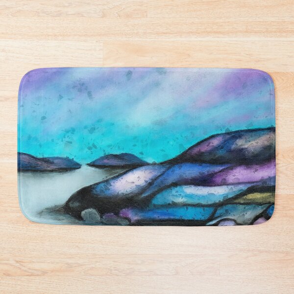 Item preview, Colourful watercolour beach sunset painting designed and sold by Funsize-Art.