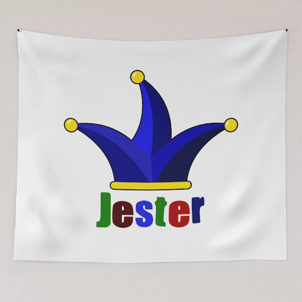 Item preview, Jester, joker or clown hat in blue with name in colored letters designed and sold by shennix.