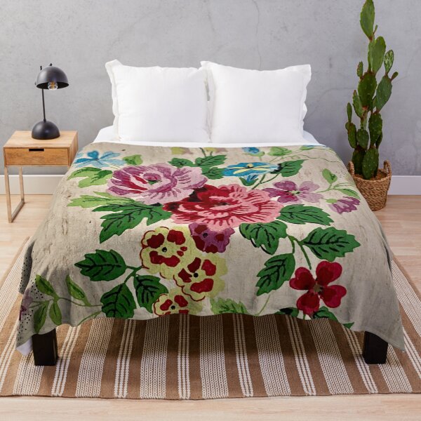Item preview, Old fashioned Victorian floral wallpaper print designed and sold by Susan Gallup.