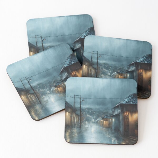 Item preview, Rain-Soaked Midnight Village designed and sold by John v p.