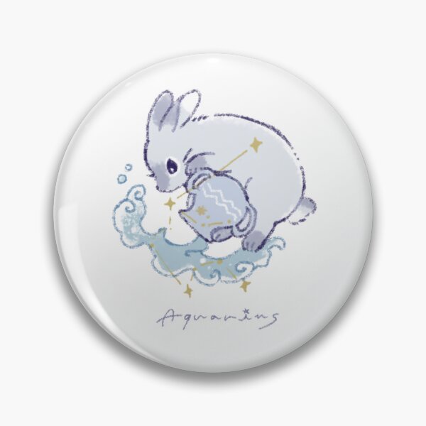 Item preview, cute Aquarius bunny astrological signs series doodle | watercolor vintage illustration designed and sold by aliciabutterfly.
