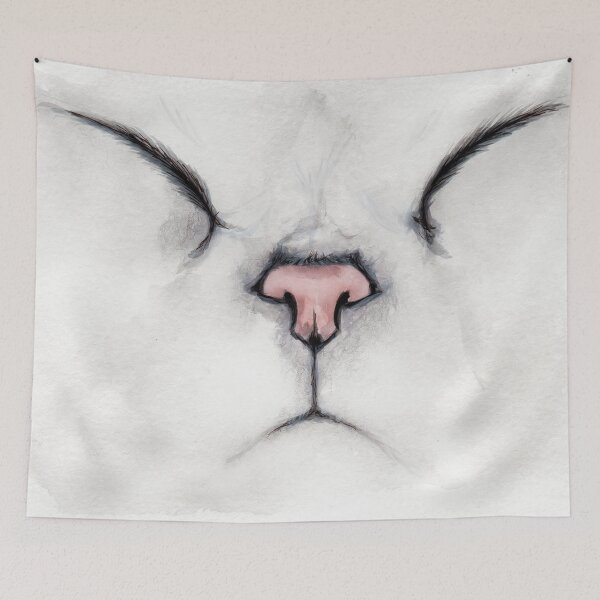 Item preview, Sleeping cat face watercolour painting designed and sold by Funsize-Art.