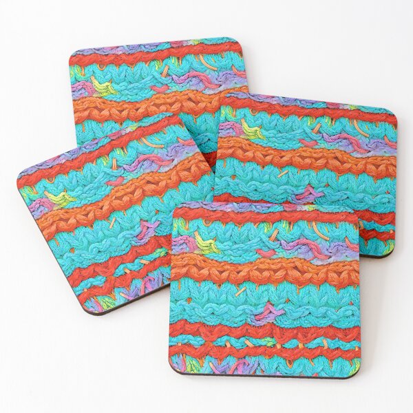 Item preview, Knitting with bright coloured yarn designed and sold by WildLadyWood.