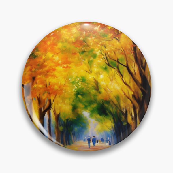 Item preview, Autumn Stroll Amidst Golden Trees designed and sold by John v p.