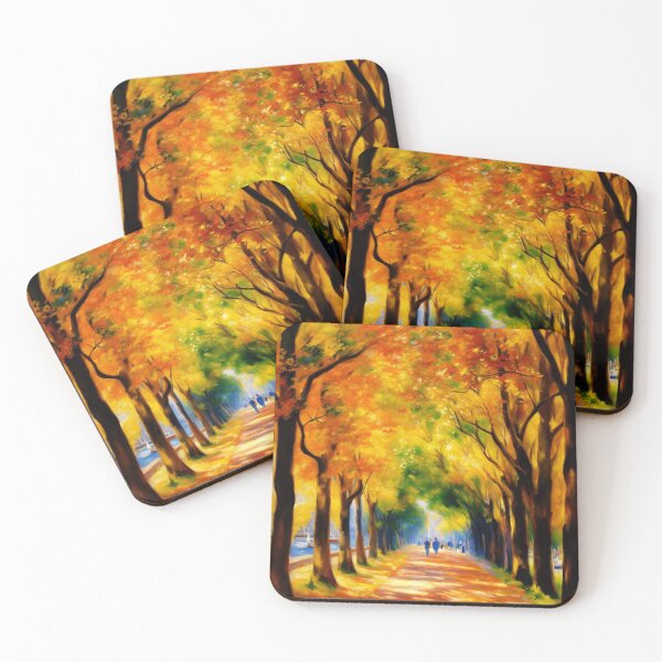 Item preview, Autumn Stroll Amidst Golden Trees designed and sold by John v p.