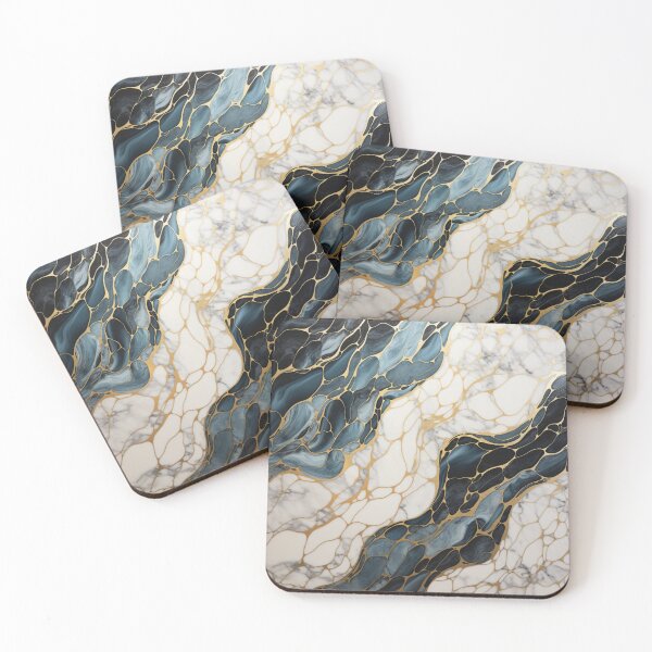 Item preview, Dynamic abstract unique marble design monochrome gold 2 designed and sold by GoKindCreations.