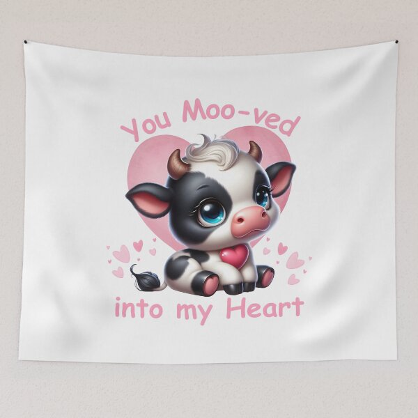 Item preview, You Moo-ved Into My Heart - Cute Cow Design designed and sold by CraftyAnimal.