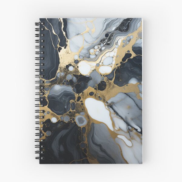 Aperçu de l'œuvre Conception de marbre unique abstrait dynamique monochrome or 3 créée et vendue par GoKindCreations.