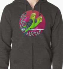 Wild Australian Budgerigars Zipped Hoodie