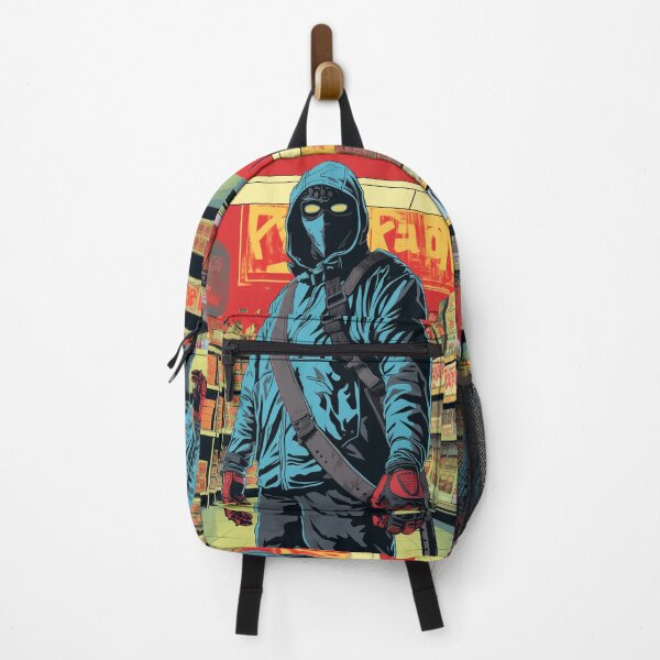 Item preview, Neon Quarantine | AI Generated Pop Art Aesthetic Backpack designed and sold by scudpunk.