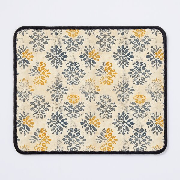 Item preview, Yellow & Blue Floral Block Print  designed and sold by nicbeeseart.
