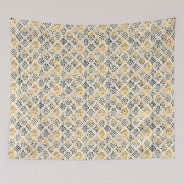 Item preview, Yellow & Blue Floral Block Print  designed and sold by nicbeeseart.