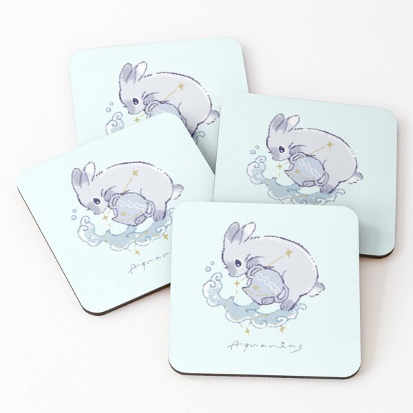 Item preview, cute Aquarius bunny astrological signs series doodle | watercolor vintage illustration designed and sold by aliciabutterfly.