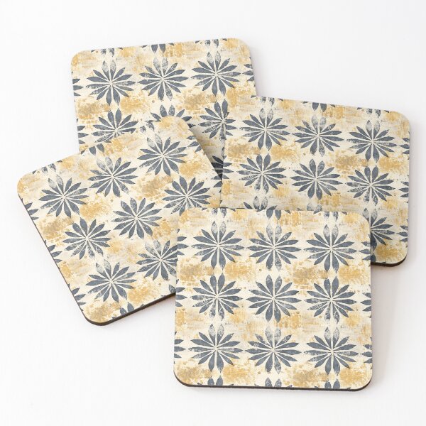 Item preview, Yellow & Blue Daisy Block Print  designed and sold by nicbeeseart.