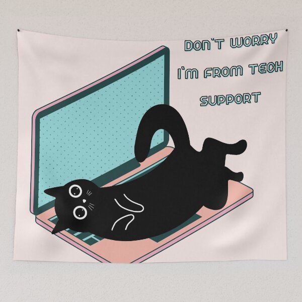 Item preview, Don't Worry I'm From Tech Support | Laptop Cat designed and sold by SupaStickas.